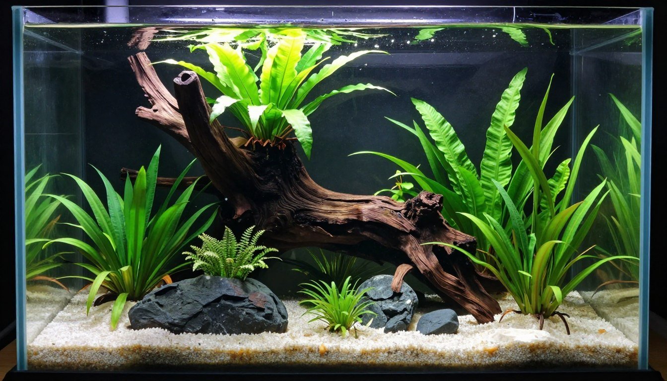 Beautiful beginner-friendly planted aquarium with easy-care plants